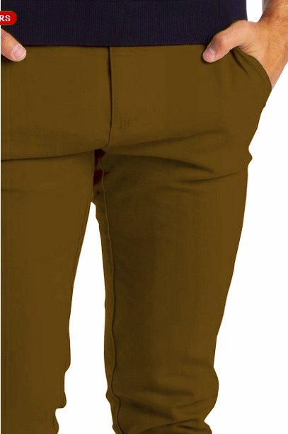 Brown & Light Brown Soft Khaki Men's Trouser Slim Fit Casual- Non-Fading, Slight stretch, Long pants