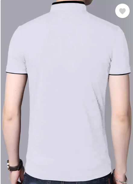 White Chinese M - Round Neck Collar T-shirt: Casual, Non-Fading, Short-Sleeved Cotton