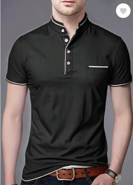 Black Chinese XL- Round Neck Collar T-shirt: Casual, Non-Fading, Short Sleeved Cotton