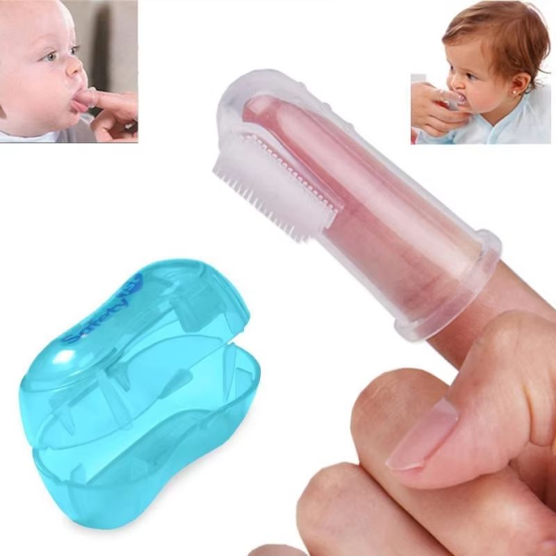 Baby Silicone Finger Cover Deciduous Teeth With Box Brush Baby Deciduous Teeth Brush Training Toothbrush Baby Tongue Coating Cleaning