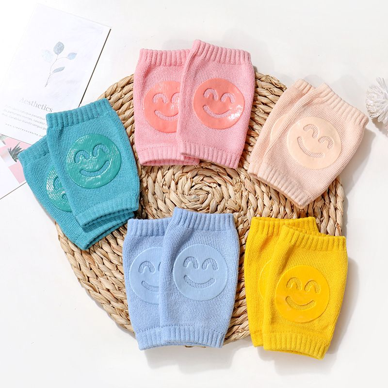 1 Pair Baby Knee Pad Baby Leg Warmer Smile Girl Boy Kids Safety Crawling Elbow Cushion Infant Toddlers Knee Support Protector Children Kneecap