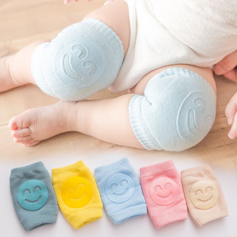 1 Pair Baby Knee Pad Baby Leg Warmer Smile Girl Boy Kids Safety Crawling Elbow Cushion Infant Toddlers Knee Support Protector Children Kneecap