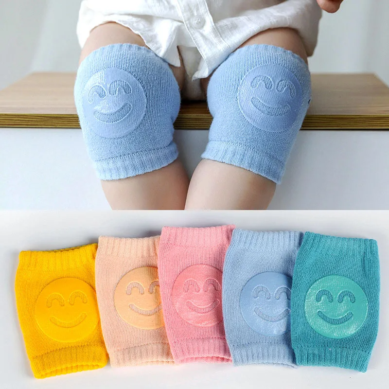 1 Pair Baby Knee Pad Baby Leg Warmer Smile Girl Boy Kids Safety Crawling Elbow Cushion Infant Toddlers Knee Support Protector Children Kneecap
