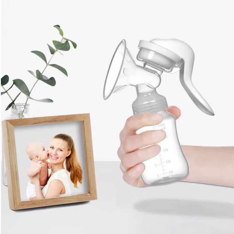 Manual breast pump, dual-purpose for both bottle and breast milk storage cup, preferred for breastfeeding mothers