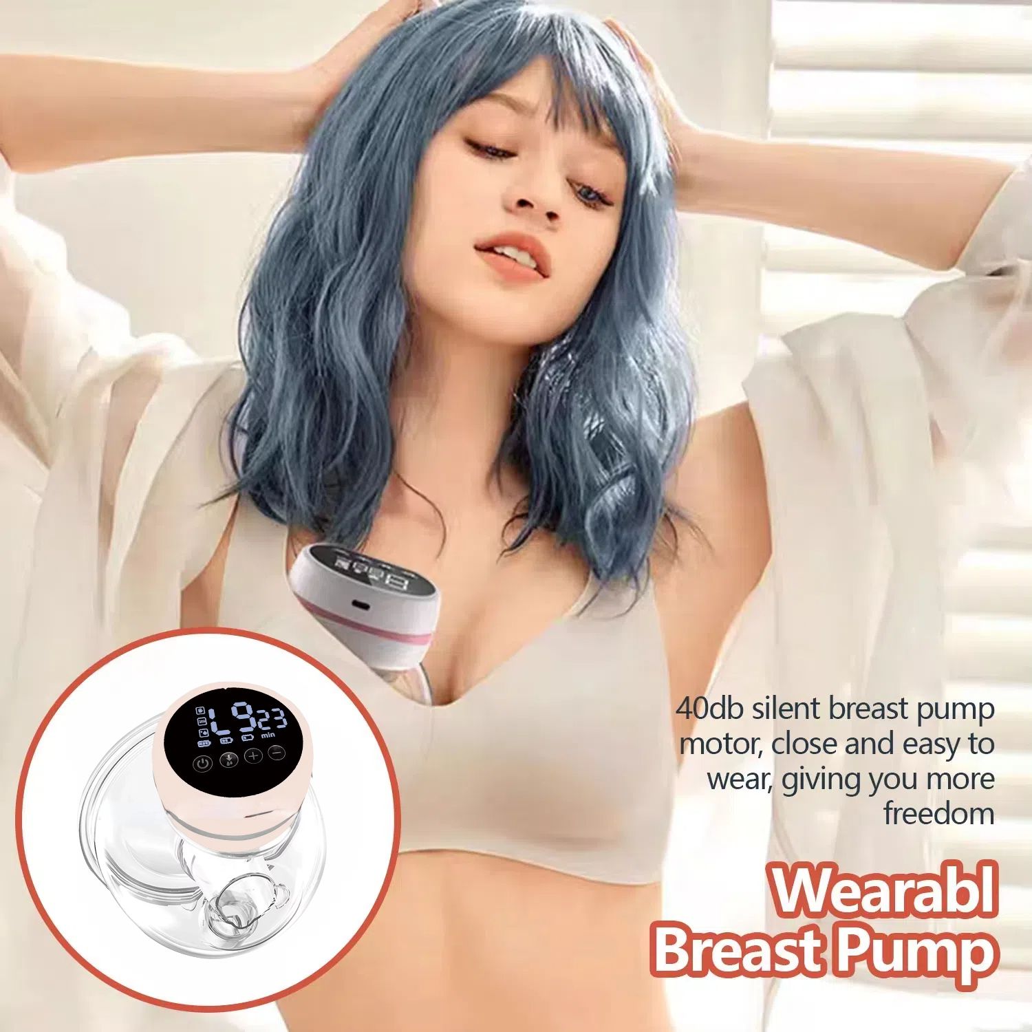 Smart Wearable Invisible Electric Breast Pump Portable High Suction Rechargeable Extractors BPA Free 3 Modes & 12 Levels Low Noise