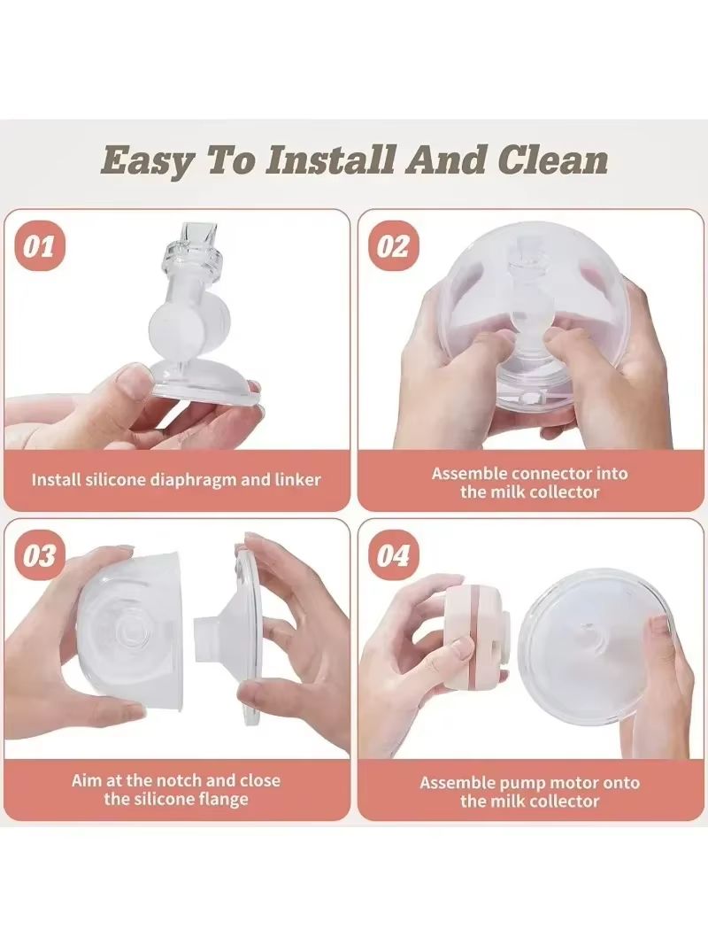 Smart Wearable Invisible Electric Breast Pump Portable High Suction Rechargeable Extractors BPA Free 3 Modes & 12 Levels Low Noise
