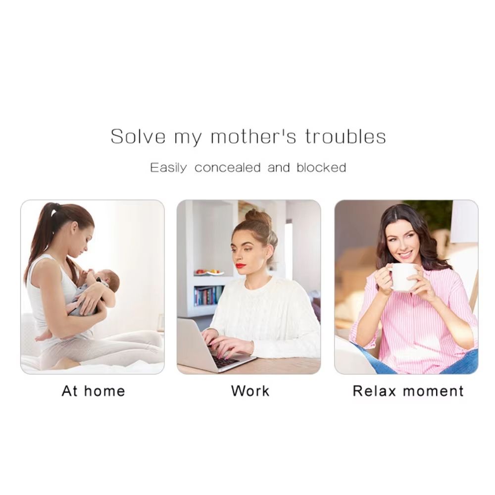 Smart Wearable Invisible Electric Breast Pump Portable High Suction Rechargeable Extractors BPA Free 3 Modes & 12 Levels Low Noise