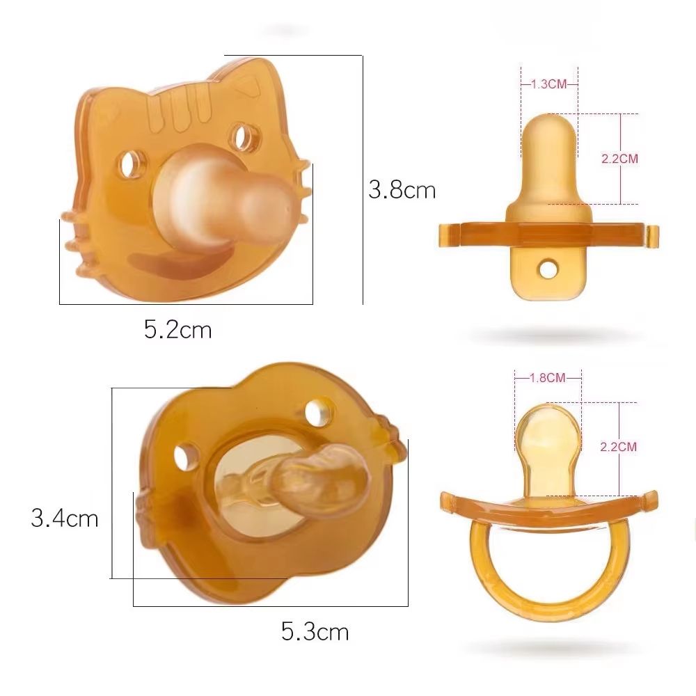 New Creative Silicone Bear Pacifier Day Round Head Night Flat Head Storage Box Chain Baby Teether Toys Newborn Pacifier Breastmilk-like design No crying for baby