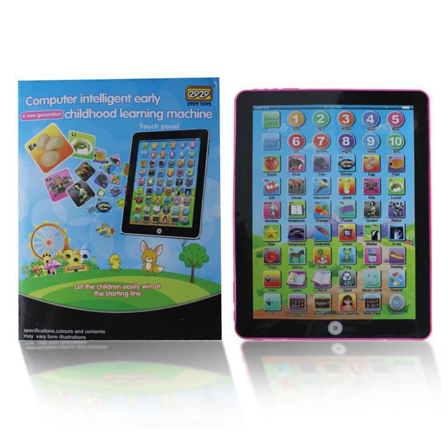 Kids Early Learning Education Touch Screen Mini iPad Tablet Computer Gift Toy For Children Learning Toys English Tablet Learning Machine Pink