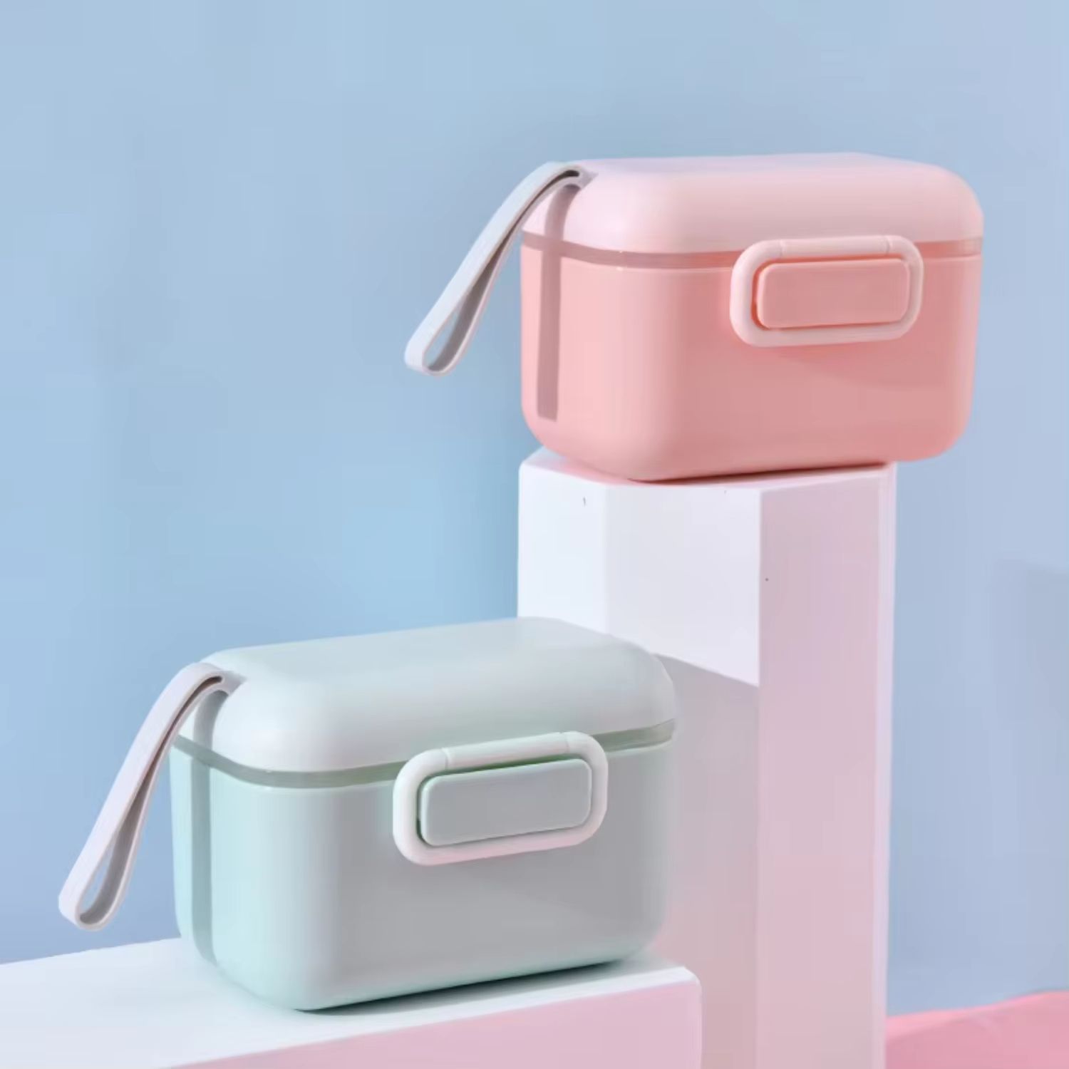 Baby Formula Dispenser with 400ml Milk Powder Storage Box Infant Essential Cereal Toddle Snacks Container for Travel