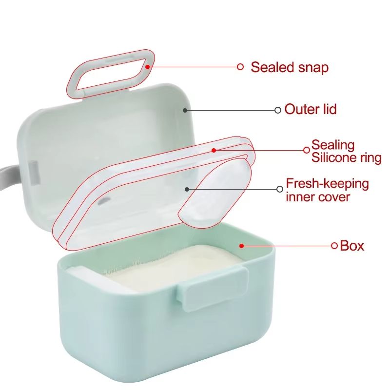 Baby Formula Dispenser with 400ml Milk Powder Storage Box Infant Essential Cereal Toddle Snacks Container for Travel