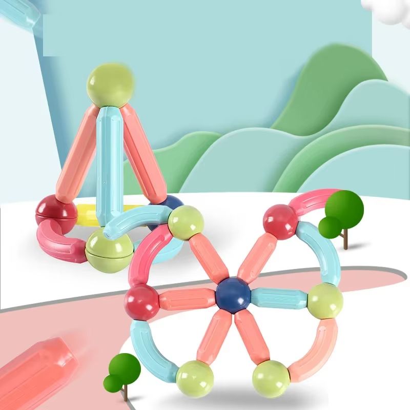 DIY Kids Educational Toys Colorful Creative Infantil Magnetic Building Sticks And Balls Blocks Magnets Juguetes Brinquedo Toy