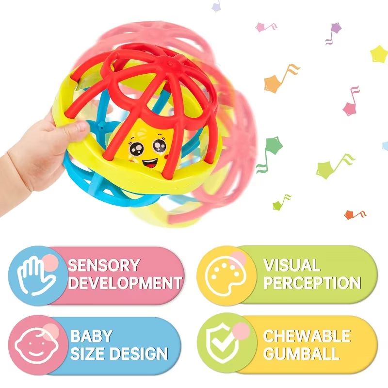 Baby Rattle Toys Textured Hand Touch Grasp Balls Newborn Gift Baby Sensory Developmental Educational Toys 0-36 Months Babies