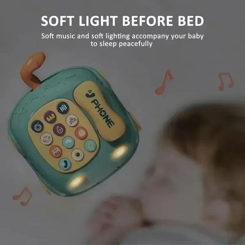 Baby 3-in-1 Musical Phone Toys Toddler Interactive Learning Toy with Lights Cat Telephone Story Early Education Montessori Gift