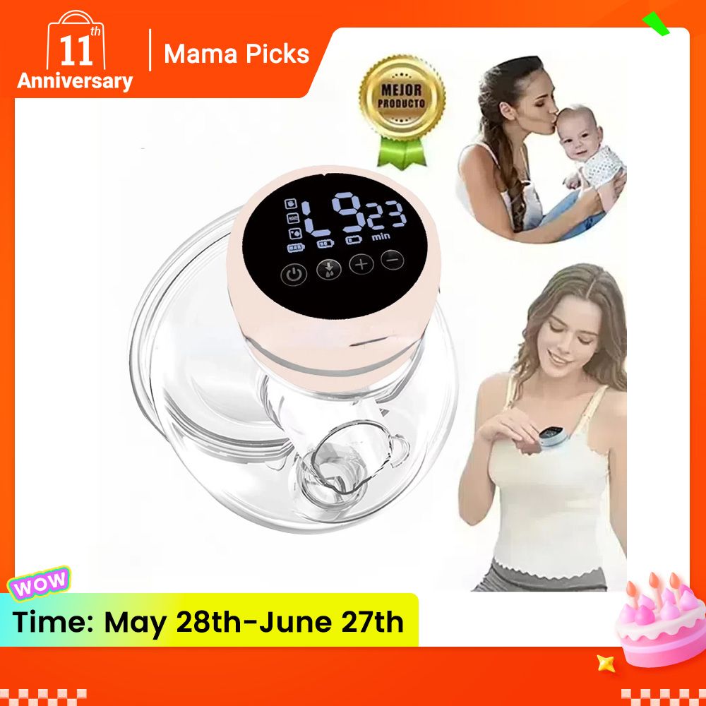 Smart Wearable Invisible Electric Breast Pump Portable High Suction Rechargeable Extractors BPA Free 3 Modes & 12 Levels Low Noise