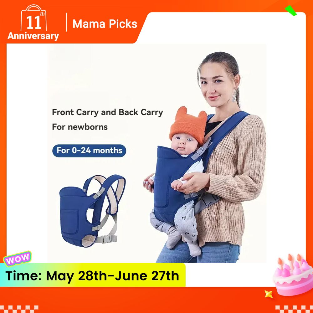 Multi-Functional Baby Carrier, Dual-Shoulder Infant Backpack, Front and Back Carrying Positions