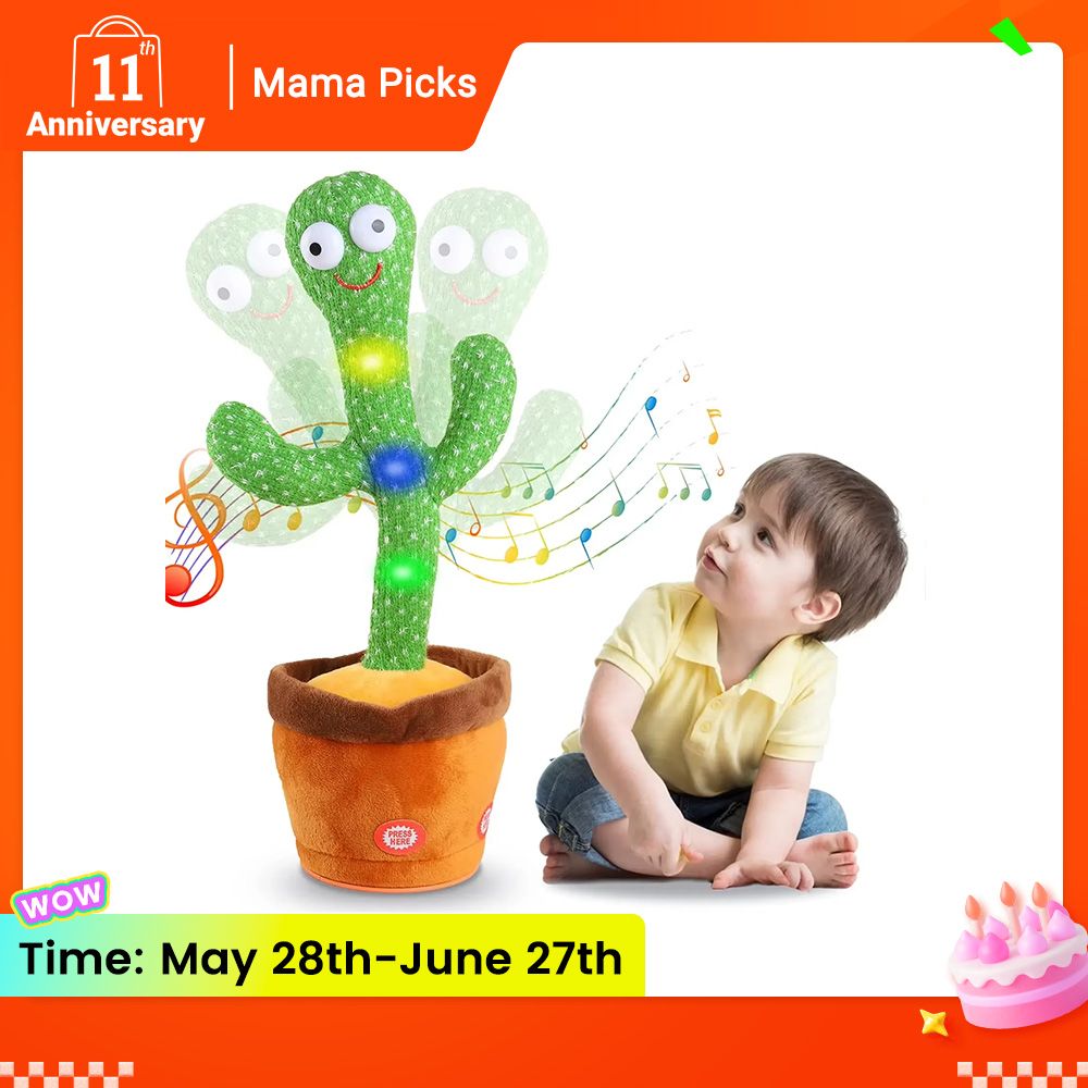 Talking Cactus Baby Toy Dancing Cactus Repeats What You say for Kids with 120 English Songs Dancing Toy for Gift Toddle Girls Boys