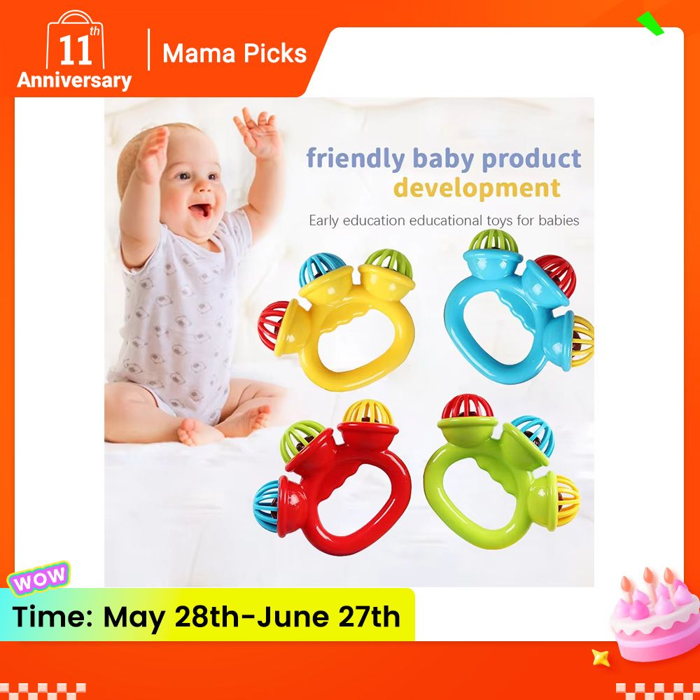 Baby Hand Rattle Ball Toys Newborn Grasping Hand Bell Sensory Toys Kids Safety Materials Toys for 0-36 Months Baby Children Gift