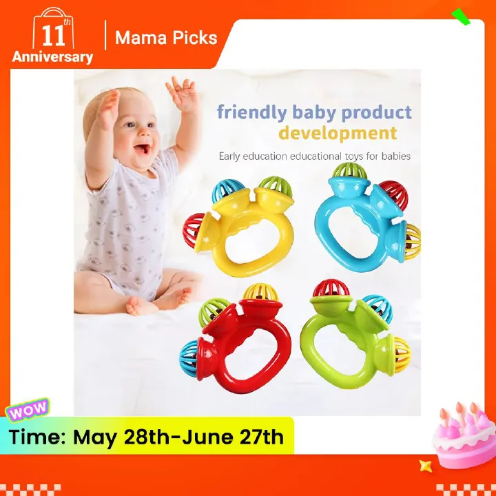 Baby Hand Rattle Ball Toys Newborn Grasping Hand Bell Sensory Toys Kids Safety Materials Toys for 0-36 Months Baby Children Gift