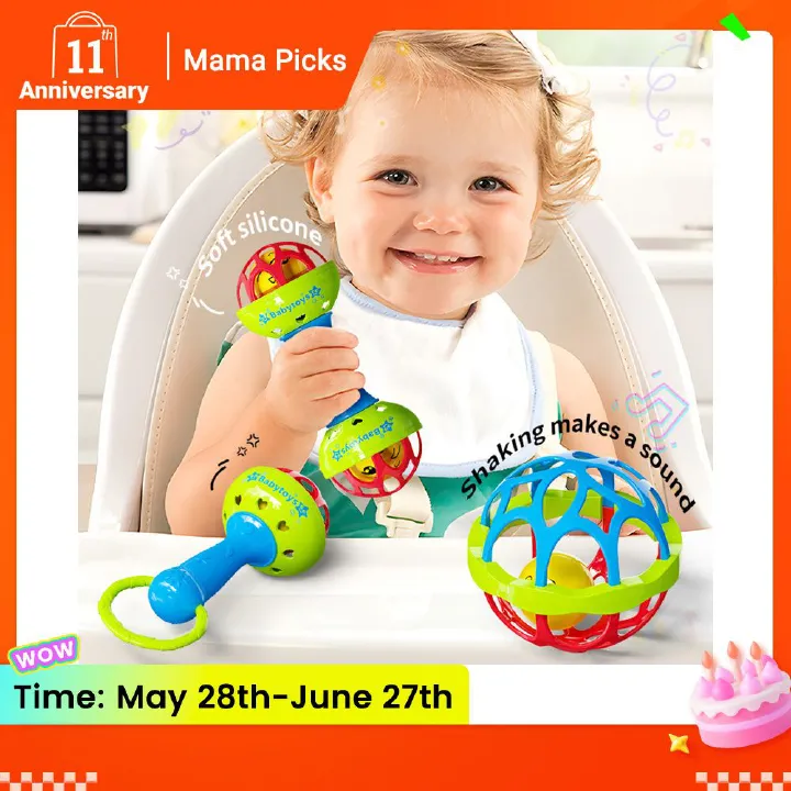 Baby Rattle Toys Textured Hand Touch Grasp Balls Newborn Gift Baby Sensory Developmental Educational Toys 0-36 Months Babies