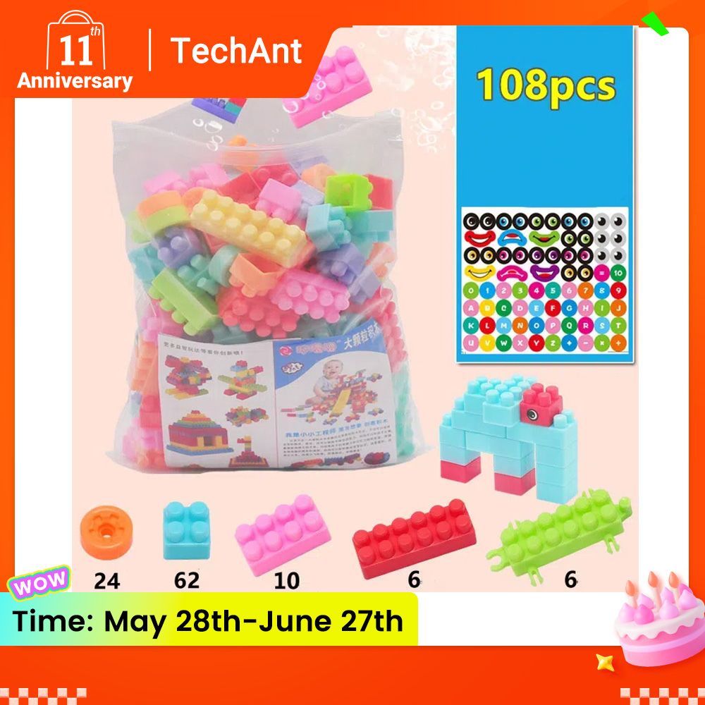 108 Pcs Kids Children DIY Puzzle Building Blocks Learning Educational Toys christmas gifts