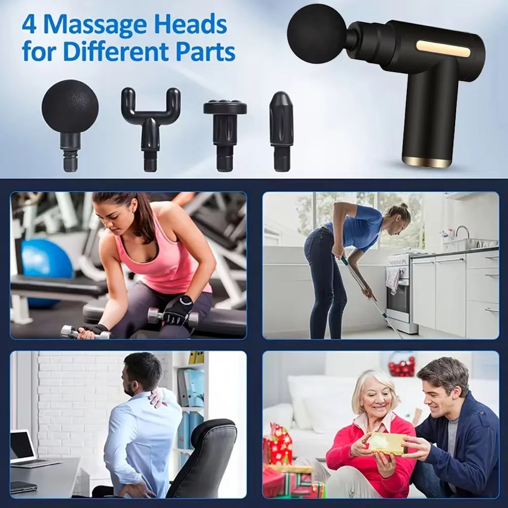Portable Mini Wireless Muscle Massage Gun Compact Fascia Gun Silent Muscle Relaxation Vibration Massage Fitness Device
