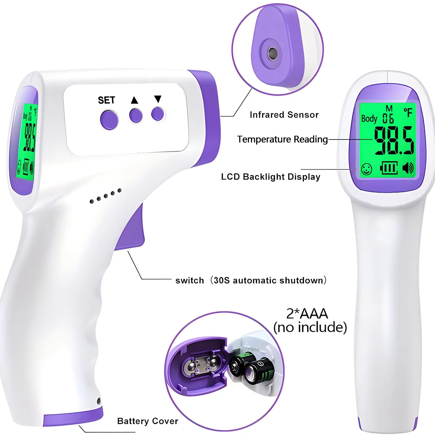 Digital Thermometer Household Temperature Measurement Medical Noncontact Infrared Laser Temperature Gun For Baby