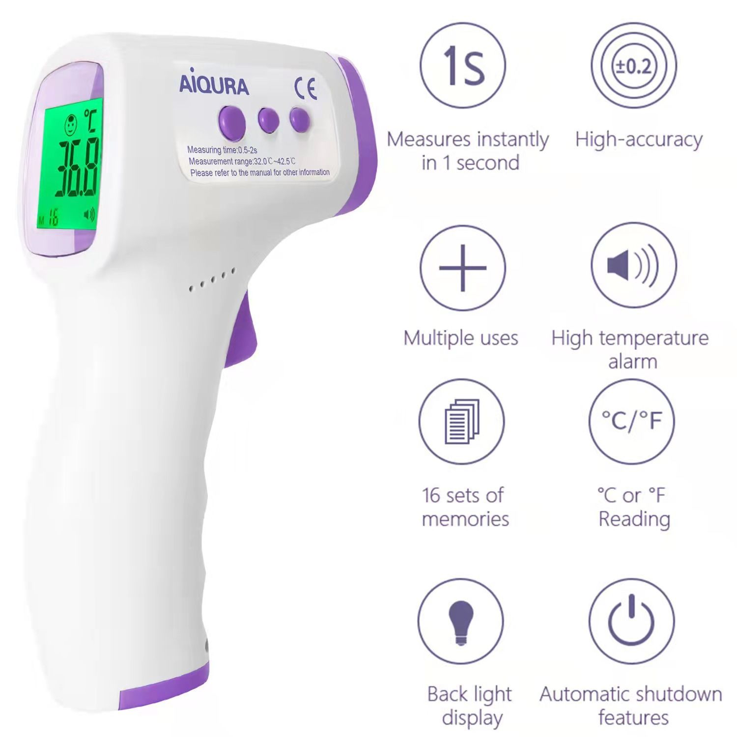 Digital Thermometer Household Temperature Measurement Medical Noncontact Infrared Laser Temperature Gun For Baby