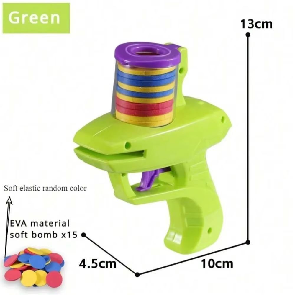 Kids Outdoor Game Foam Disc Radish Gun Toy Flying Disc Shooting Launcher Fight Soft Gun Boys Girls Interactive Parent-child Sport Toy