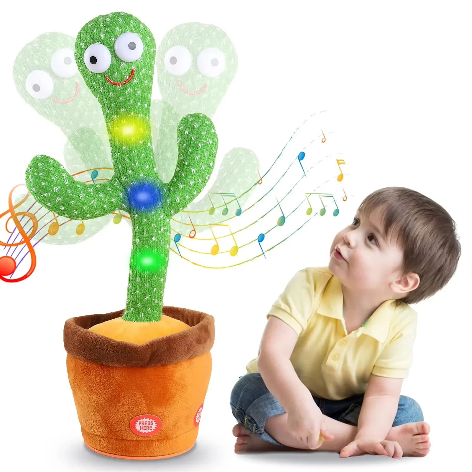 Talking Cactus Baby Toy Dancing Cactus Repeats What You say for Kids with 120 English Songs Dancing Toy for Gift Toddle Girls Boys