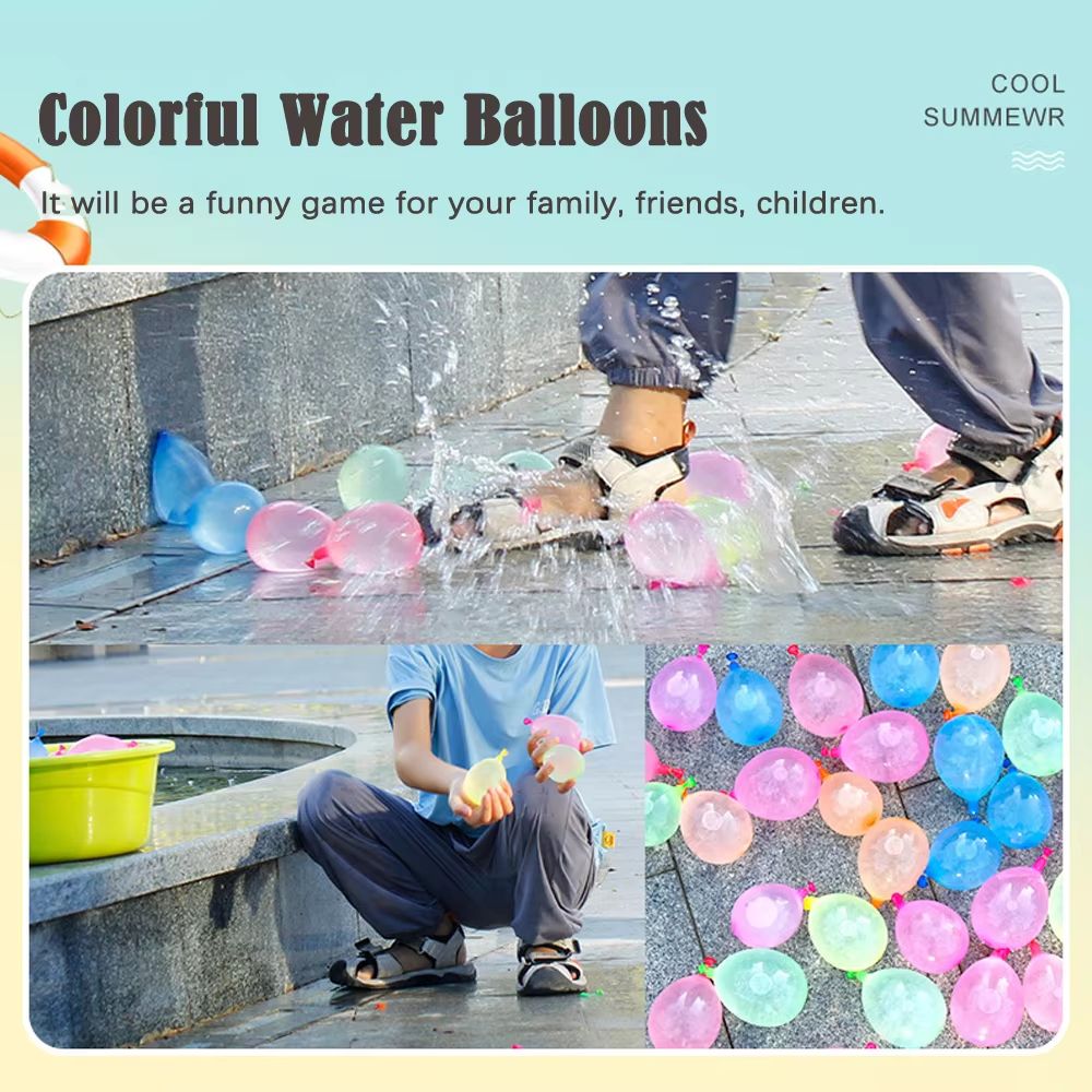 111pcs/bag Water Balloons Rapid Injection Funny Summer Outdoor Water Balloon Bombs For Kids and Adults Beach Water Fight Toys
