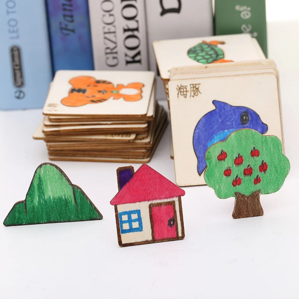20pcs Montessori Kids Toys Drawing Toys Wooden DIY Painting Template Stencils Learning Educational Toys for Children Gift