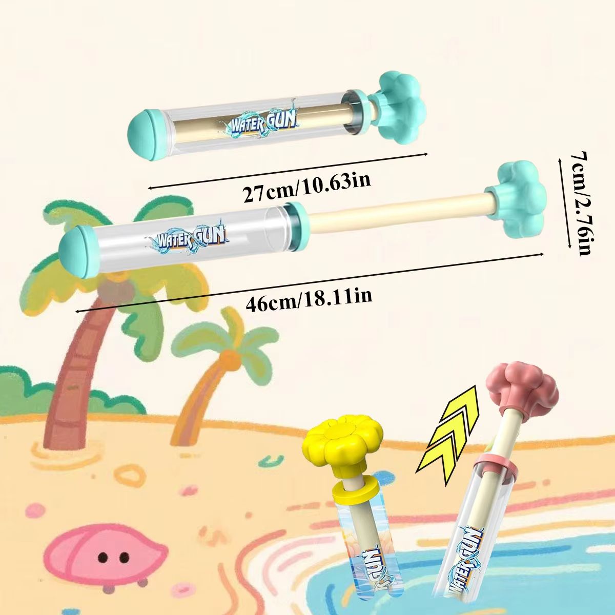 Fireworks Spray Water Pull-Back Water Gun Outdoor Splash Games for Pool Lawn Activities Kids Summer Interactive Water Spray Toys Beach Gift