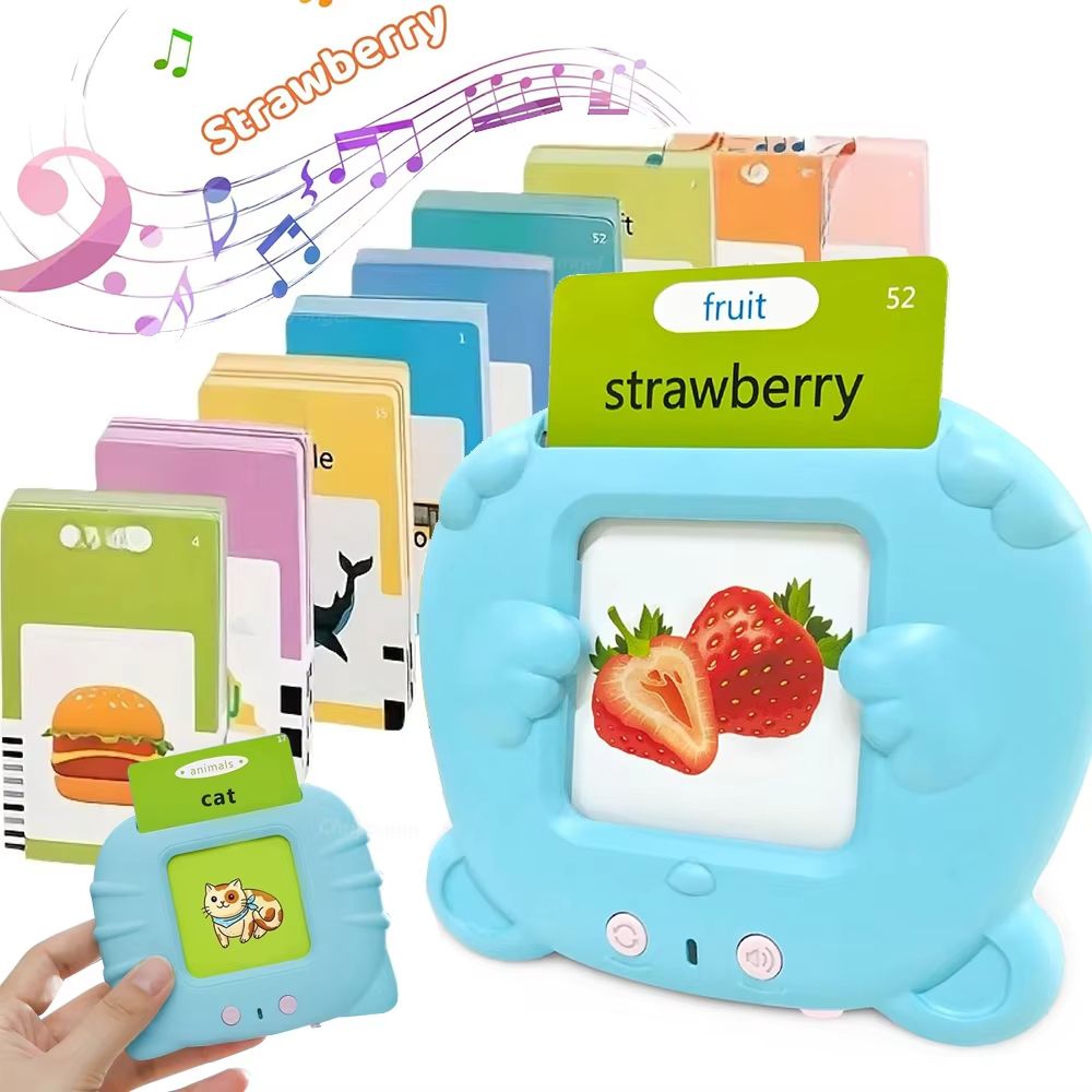 Talking Flash Cards Toddlers Learning Machine Early Educational Language Electronic Audio Book Kid Flashcards Montessori Toys