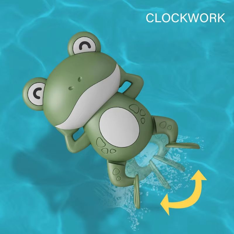Bath Toys for Toddlers Chain Clockwork Swim Backstroke Little Frog Baby Bathe Cute Appease Animal Toy Gift Bath Toys Kids