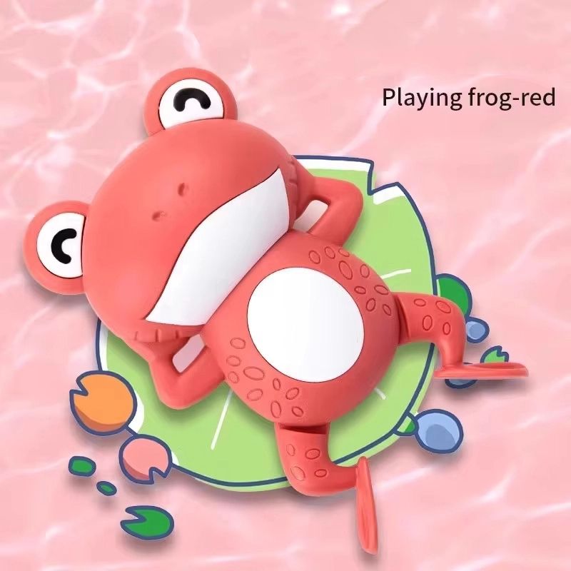 Bath Toys for Toddlers Chain Clockwork Swim Backstroke Little Frog Baby Bathe Cute Appease Animal Toy Gift Bath Toys Kids