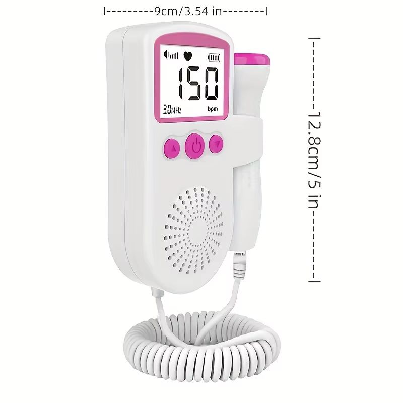 Household Fetal Doppler Ultrasound Baby Heartbeat Pocket Prenatal Detector Home Pregnant Heart Rate Monitor Detector Pulse Meter