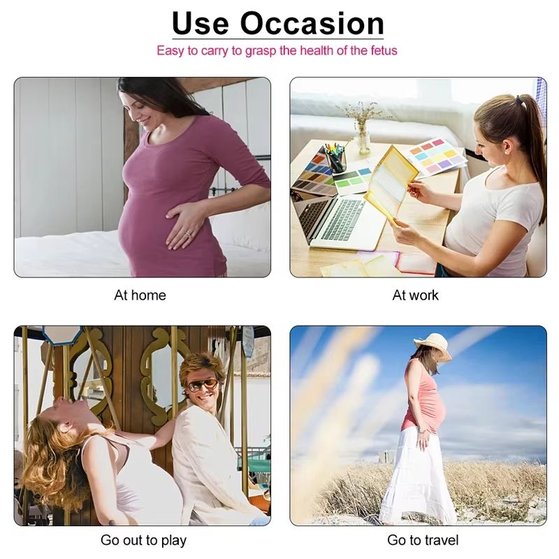 Household Fetal Doppler Ultrasound Baby Heartbeat Pocket Prenatal Detector Home Pregnant Heart Rate Monitor Detector Pulse Meter