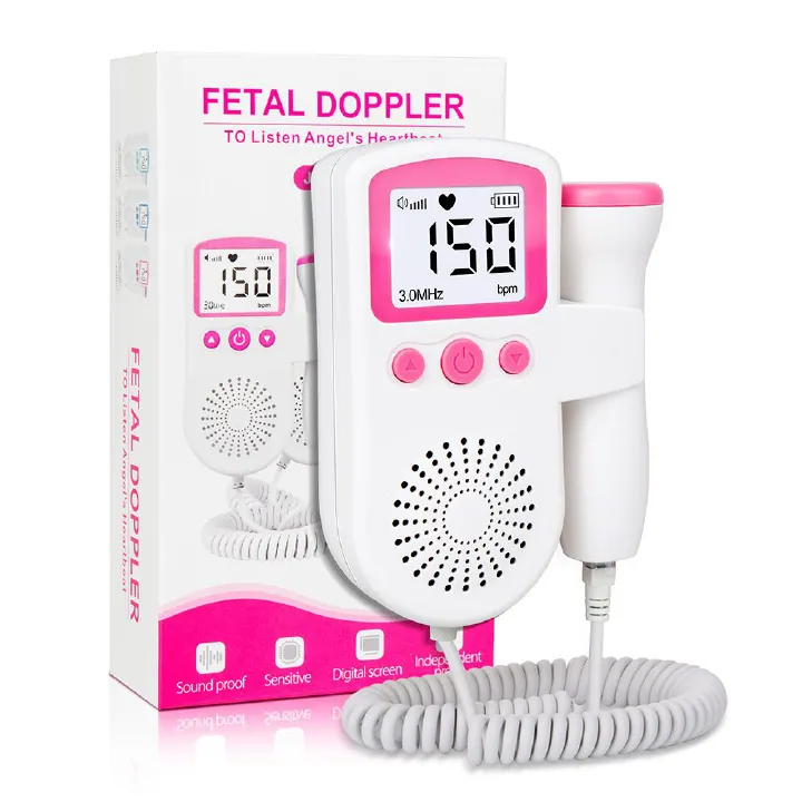 Household Fetal Doppler Ultrasound Baby Heartbeat Pocket Prenatal Detector Home Pregnant Heart Rate Monitor Detector Pulse Meter