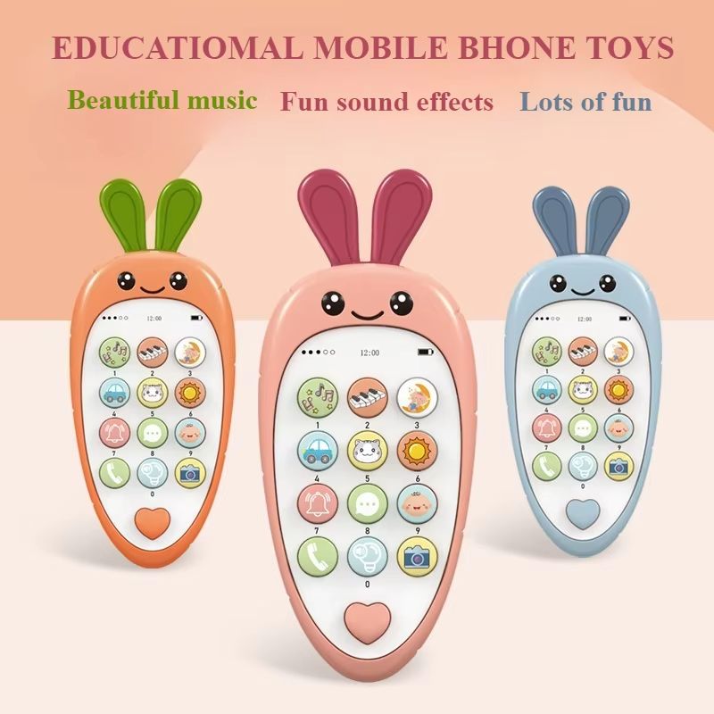 Baby Phone Toy Music Sound Telephone Sleeping Toys With Teether Learning Simulation Phone Kids Infant Early Educational Toy Kids Gifts