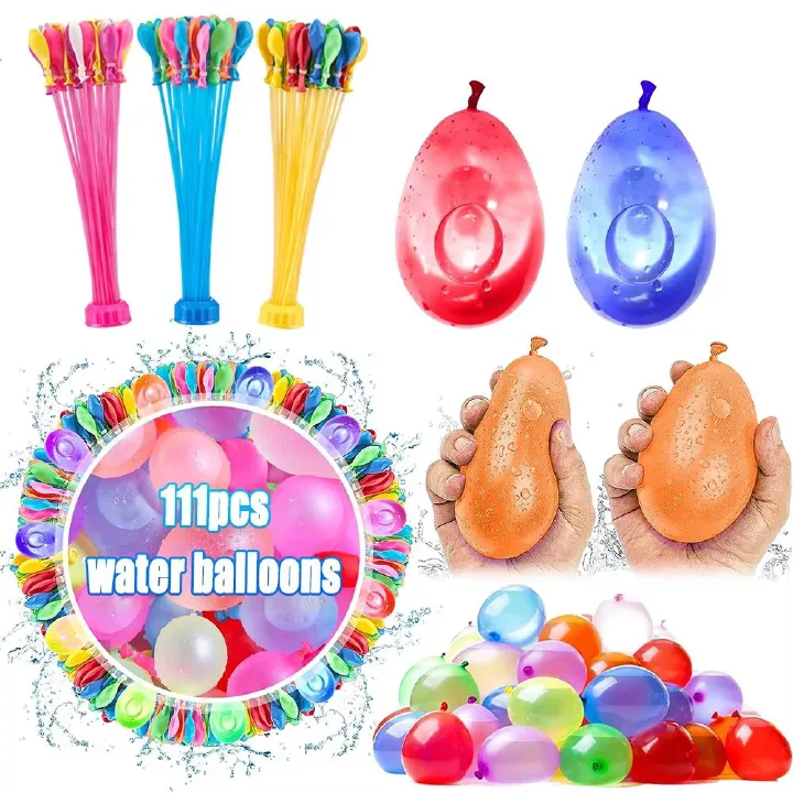 111pcs/bag Water Balloons Rapid Injection Funny Summer Outdoor Water Balloon Bombs For Kids and Adults Beach Water Fight Toys