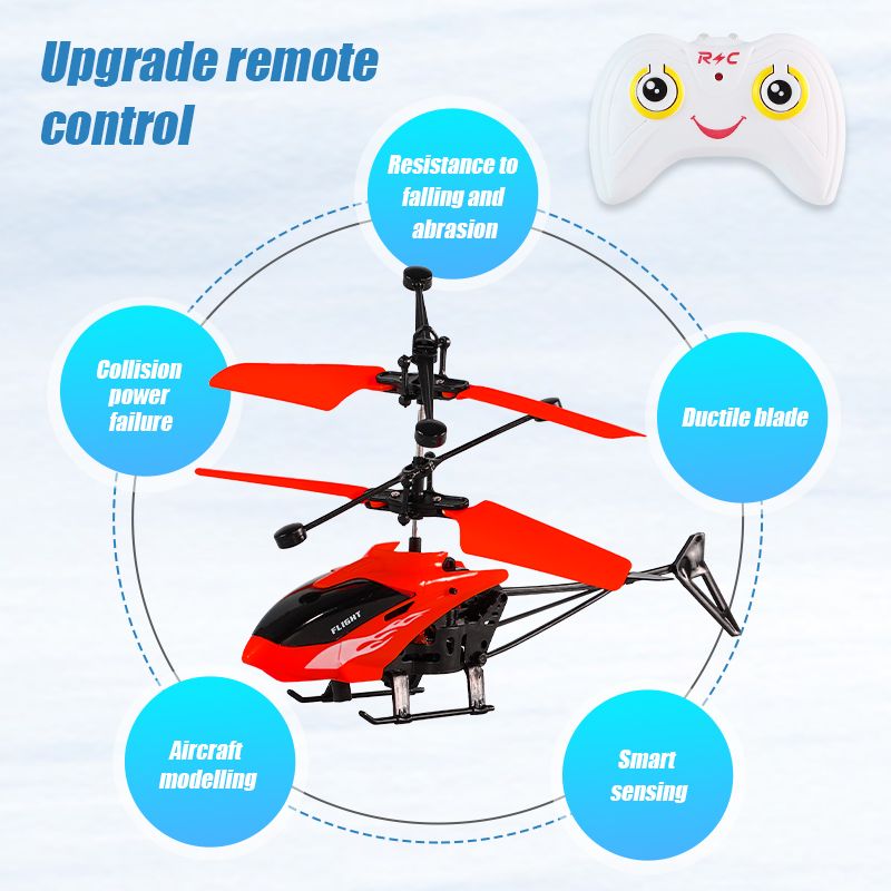 Mini Remote Control Aircraft Helicopter Rechargeable  Drone Toys Induction Hovering Safe Fall-resistant Airplane Children's Gifts