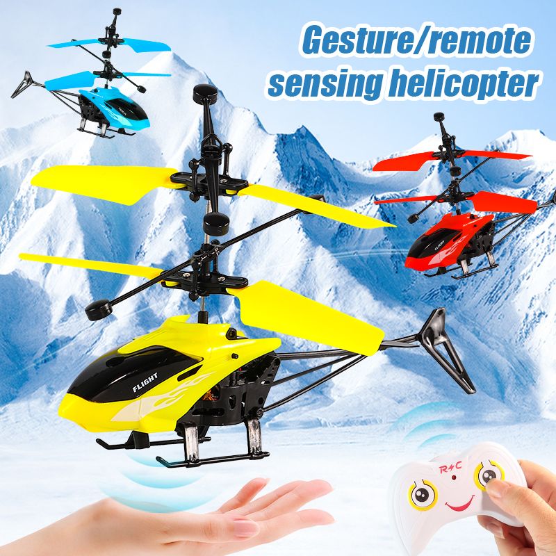 Mini Remote Control Aircraft Helicopter Rechargeable  Drone Toys Induction Hovering Safe Fall-resistant Airplane Children's Gifts
