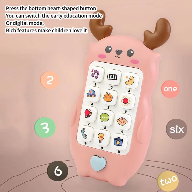 Baby Phone Toy Music Sound Telephone Sleeping Toys With Teether Simulation Phone Kids Infant Early Educational Learning Toy Birthday Gift