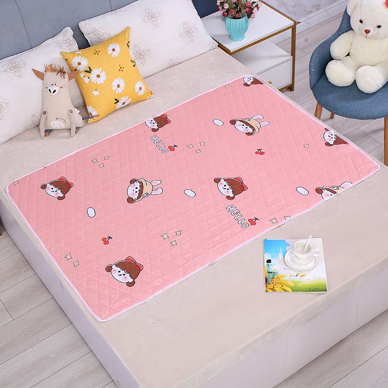 90x70cm Waterproof Washable Mattress Urine Mat for Baby Toddlers Cute Cartoon Bed Protector Diaper Bedding Urine Pads Cloth Breathable Menstrual Protection Baby Care