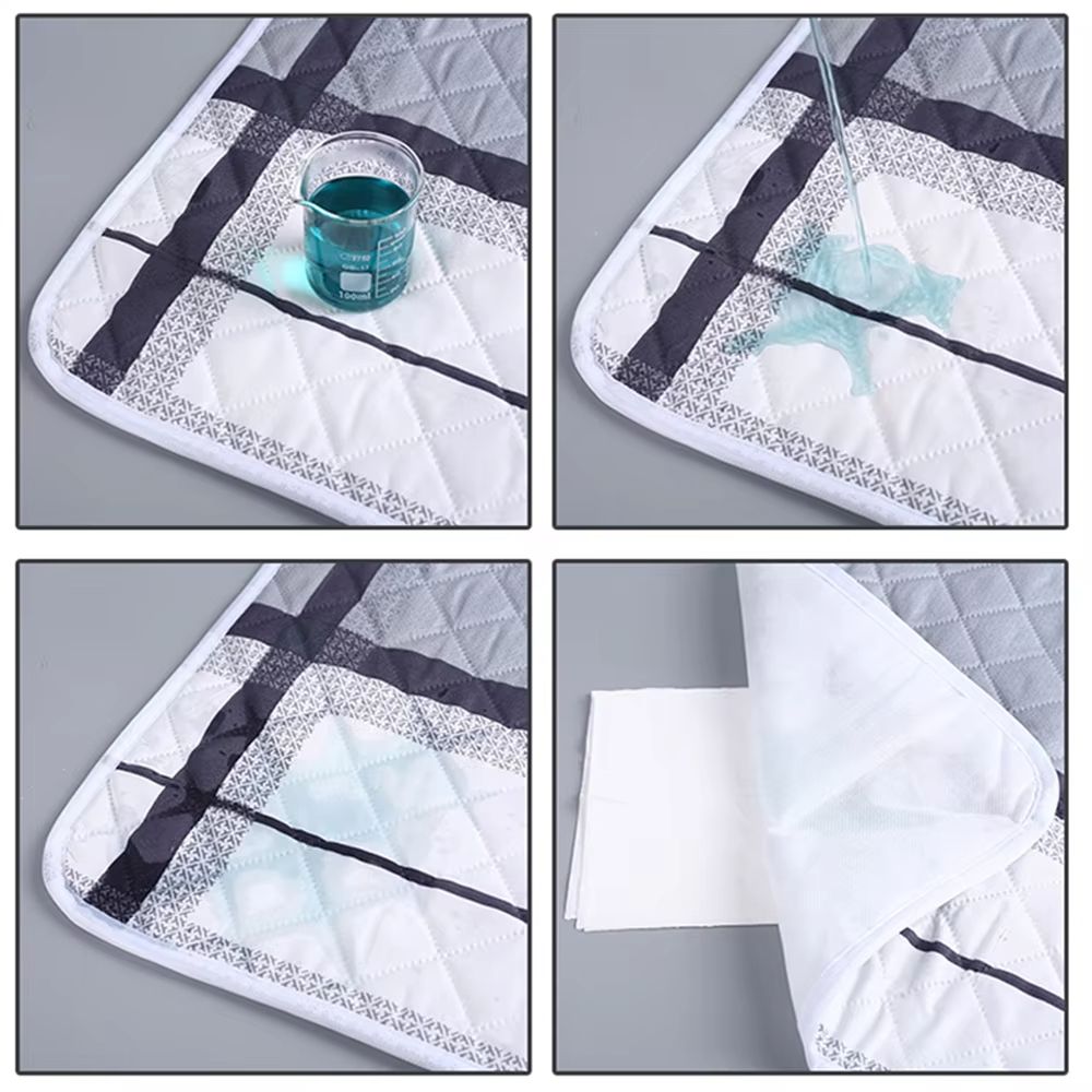 90x70cm Waterproof Washable Mattress Urine Mat for Baby Toddlers Cute Cartoon Bed Protector Diaper Bedding Urine Pads Cloth Breathable Menstrual Protection Baby Care