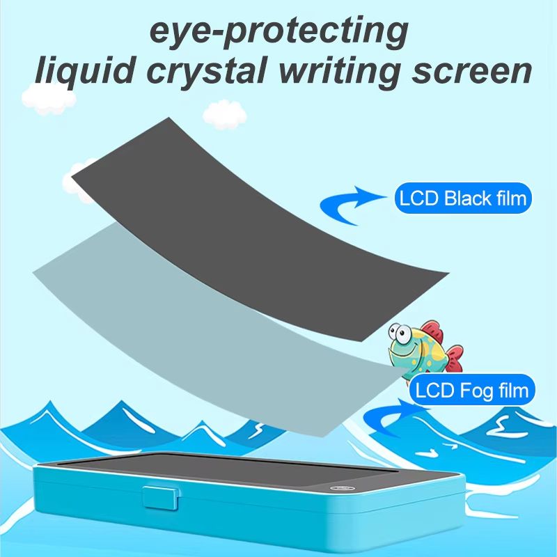 LCD Screen Pencil Case Handwriting 2-in-1 Stationery Box Erasable Drawing Board Cute Pen Bag School Office Supplies Magic Storage For E-Note Pad Toy Kids Gifts