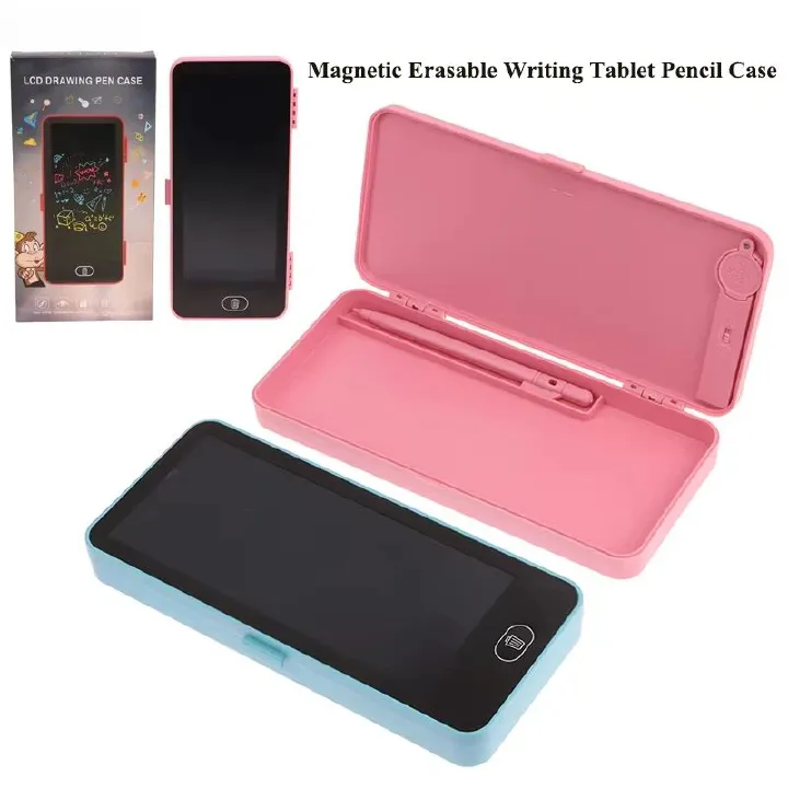 LCD Screen Pencil Case Handwriting 2-in-1 Stationery Box Erasable Drawing Board Cute Pen Bag School Office Supplies Magic Storage For E-Note Pad Toy Kids Gifts