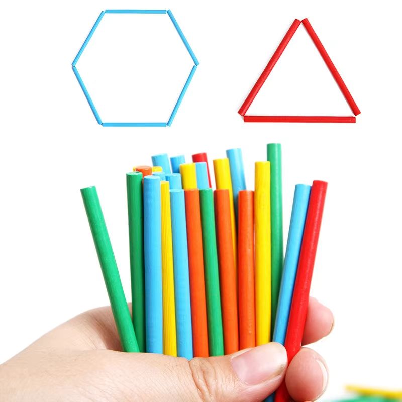 Colorful Wooden Sticks Children's Math Teaching Aids Counting Sticks Arithmetic Learning Box Wooden Educational Toys for Preschool Baby Montessori Learning Teaching Set