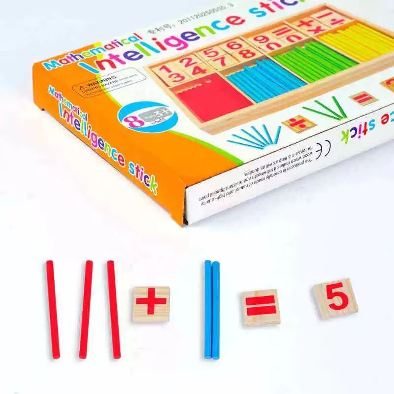 Colorful Wooden Sticks Children's Math Teaching Aids Counting Sticks Arithmetic Learning Box Wooden Educational Toys for Preschool Baby Montessori Learning Teaching Set